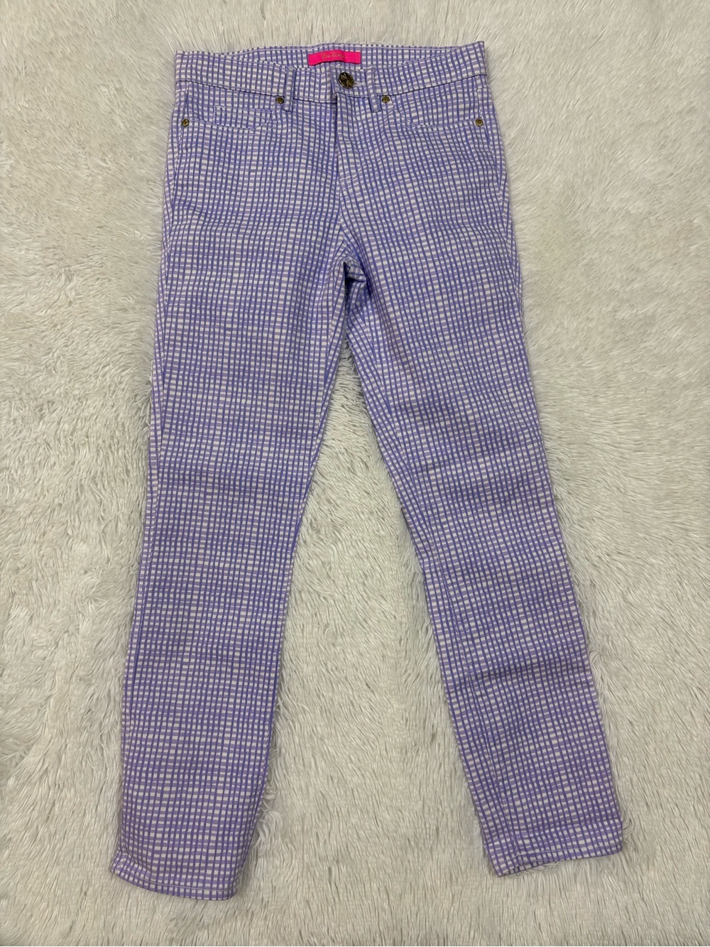 Lilly Pulitzer Lavender Check Skinny Jeans
